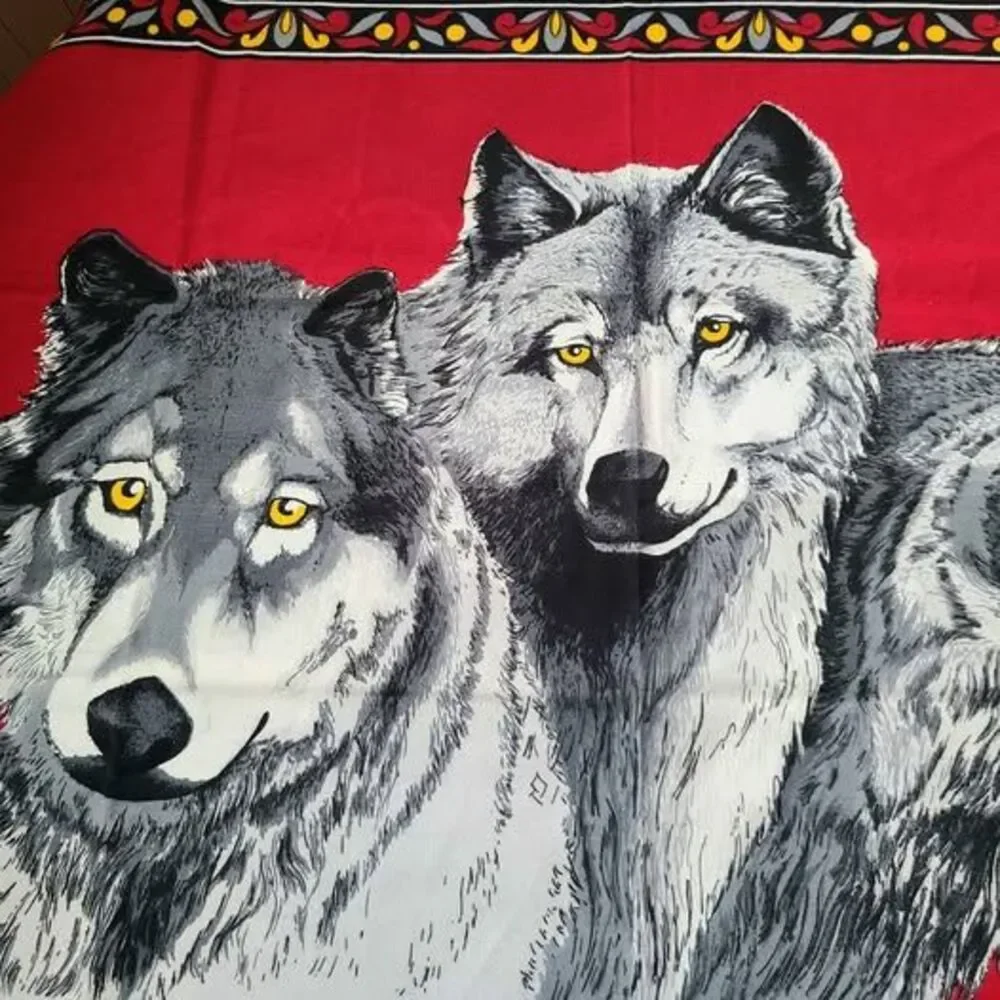 90's Wolf Tapestry Wall Hanging 53